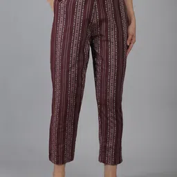 Aarsha Women Geometric Self Design Mid-Rise Trouser-image-78