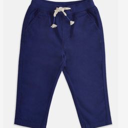 Pantaloons Baby Boys Navy Blue Solid Cotton Trousers-picture-3