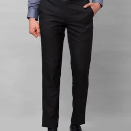 Park Avenue Textured Regular Fit Mid-Rise Formal Trousers-image-56