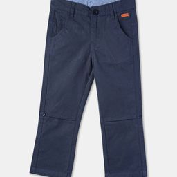 R&B Boys Mid Rise Plain Cotton Trousers-picture-0