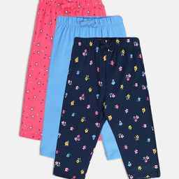 MINI KLUB Girls Pack of 3 Polka Dot Printed Cotton Relaxed Trousers-image-62