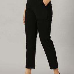AUSK Women Relaxed Skinny Fit High-Rise Cropped Trouser-picture-0