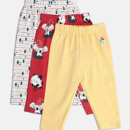 MINI KLUB Girls Pack Of 3 Printed Pure Cotton Lounge Pants-picture-39
