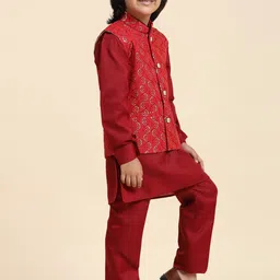Pro-Ethic STYLE DEVELOPER Boys Regular Cotton Kurta Pajama & Nehru jacket image 3