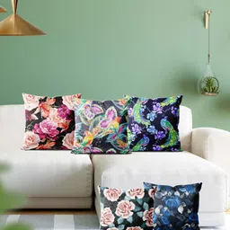ArtzFolio Multicoloured Set of 5 Velvet Square Cushion Covers image 2