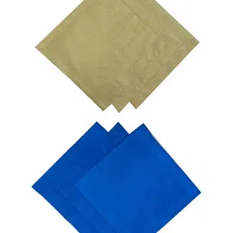 FOVEROS 6Pcs Beige & Blue Cotton Roti Cover-36