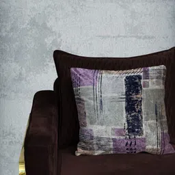Tasseled Home Purple & Grey Abstract Velvet Square Cushion Cover-8