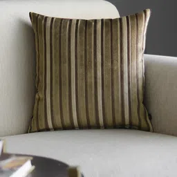 GM Brown Striped Square Cushion Cover-37