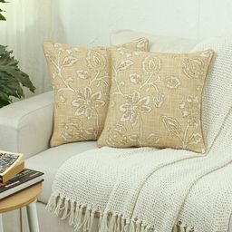 House This Yellow Set of 2 Floral Square Cushion Covers-image-99