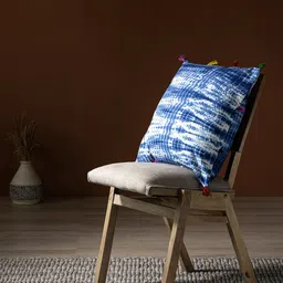 Contrast Living Blue & White Tie & Dye Square Cotton Cushion Cover-16