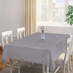 Arrabi Grey Ethnic Motifs 8 Seater Cotton Table Cover-11