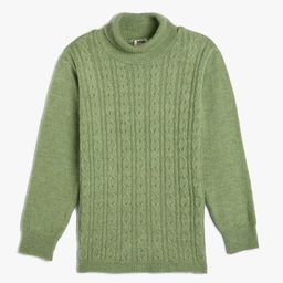 Koton Girls Green Cable Knit Pullover-image-5