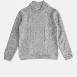 Pantaloons Junior Boys Grey Cable Knit Pullover-picture-24