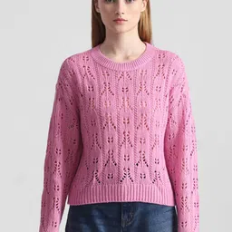 ONLY Self Design Round Neck Pullover-image-63