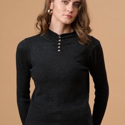 Gipsy Women Black Striped Pullover-image-88