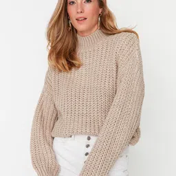 Trendyol Ribbed Turtle Neck Acrylic Pullover-12