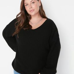 Trendyol Plus Size Ribbed Acrylic Pullover-picture-5