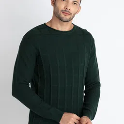Status Quo Self Design Round Neck Pullover Cotton Sweatshirts-image-4