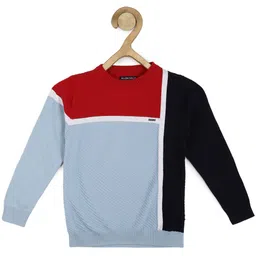 Allen Solly Junior Boys Colourblocked Round Neck Long Sleeve Cotton Pullover Sweater-picture-43