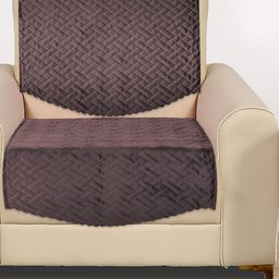 RRC Coffee Brown Solid Velvet 2 Piece Sofa Cover-image-28