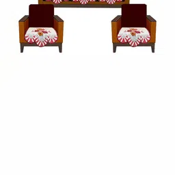 Stylista Pink & White 5 Pieces Floral Printed Velvet Cotton Sofa Covers-image-74