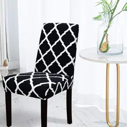 HOUSE OF QUIRK Black & White Printed Chair Cover-image-34