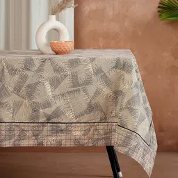 Fabindia Maaya Beige & Black Abstract Printed 8 Seater Cotton Table Cover-14