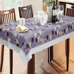 Dakshya Industries Purple Printed 6-Seater Table Cover-11