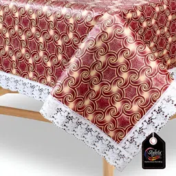 Stylista Brown & White Printed 1.01 m x 1.01 m Waterproof Square Table Cover-image-37