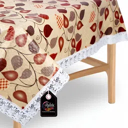 Stylista Brown 2 Pieces Floral Printed Waterproof Table Cover-23