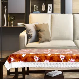 Stylista Orange & White Floral Printed Waterproof 2-Seater Table Cover-picture-30