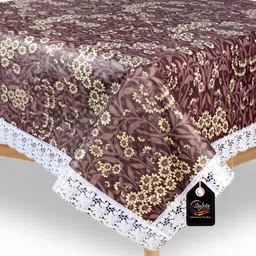 Stylista Beige Floral Printed Waterproof 2-Seater Table Cover-23