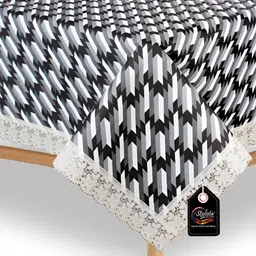 Stylista Black & Grey Geometric Waterproof 2 Seater Table Cover-11