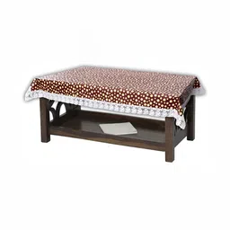 Stylista Brown & Yellow Polka Dots Printed Waterproof 2-Seater Table Cover-image-6