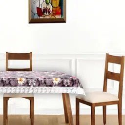 Stylista Black & Purple Floral Printed Waterproof Rectangle Shaped 4 Seater Table Cover-image-90