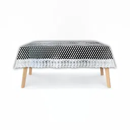 Stylista Black & White Printed Waterproof 1.98 m x 1.37 m Rectangle Table Cover-picture-6