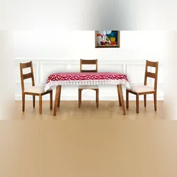Stylista Red & White Polka Dots Printed Waterproof 4-Seater Table Cover-picture-13