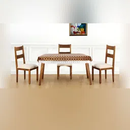 Stylista Brown Waterproof Geometric Print 4 Seater Table Cover-image-66