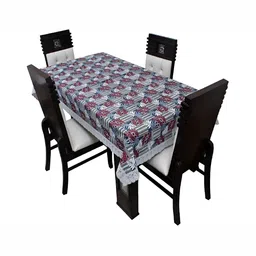 Stylista Grey & Maroon Waterproof 4 Seater Rectangle Table Cover-21