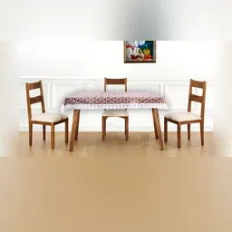 Stylista Maroon & White Floral Waterproof 4-Seater Table Cover-picture-54