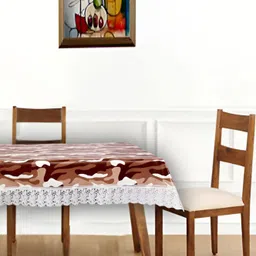 Stylista Brown & White Waterproof 4 Seater Rectangle Table Cover-picture-12