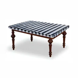 Stylista Black & White Checked Waterproof 4 Seater Elasticated Table Cover-7
