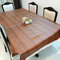 CASA-NEST Brown Striped 4-Seater Table Cover-image-4