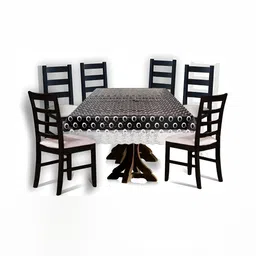 Stylista Black & White Printed 2.28 m x 1.52 m Waterproof Rectangle Table Cover-picture-20