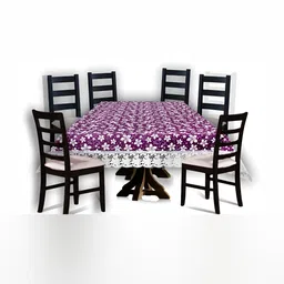Stylista Purple & White Floral Waterproof 6 Seater Table Cover-16