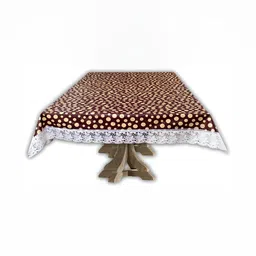 Stylista Brown & White Geometric Printed 2.28 m x 2.28 m Waterproof Rectangle Table Cover-8