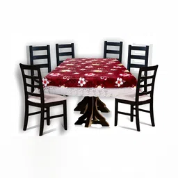 Stylista Maroon Waterproof 6-Seater Rectangular Table Cover-image-70