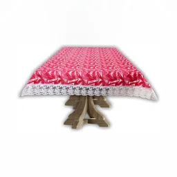 Stylista Red & White Printed 2.28 m x 1.52 m Waterproof Rectangle Table Cover-27