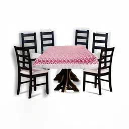 Stylista Pink Waterproof Geometric Print 6 Seater Table Cover-image-69