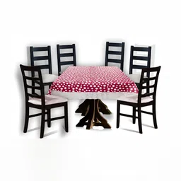 Stylista Red Geometric Printed Waterproof 6-Seater Table Cover-13